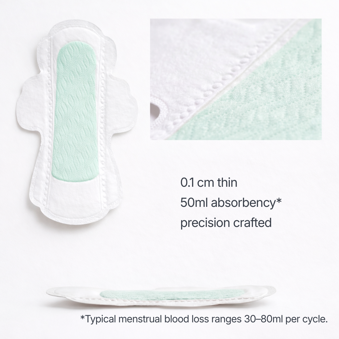ultra-thin menstrual pad with high absorbency and dry-feel protection
