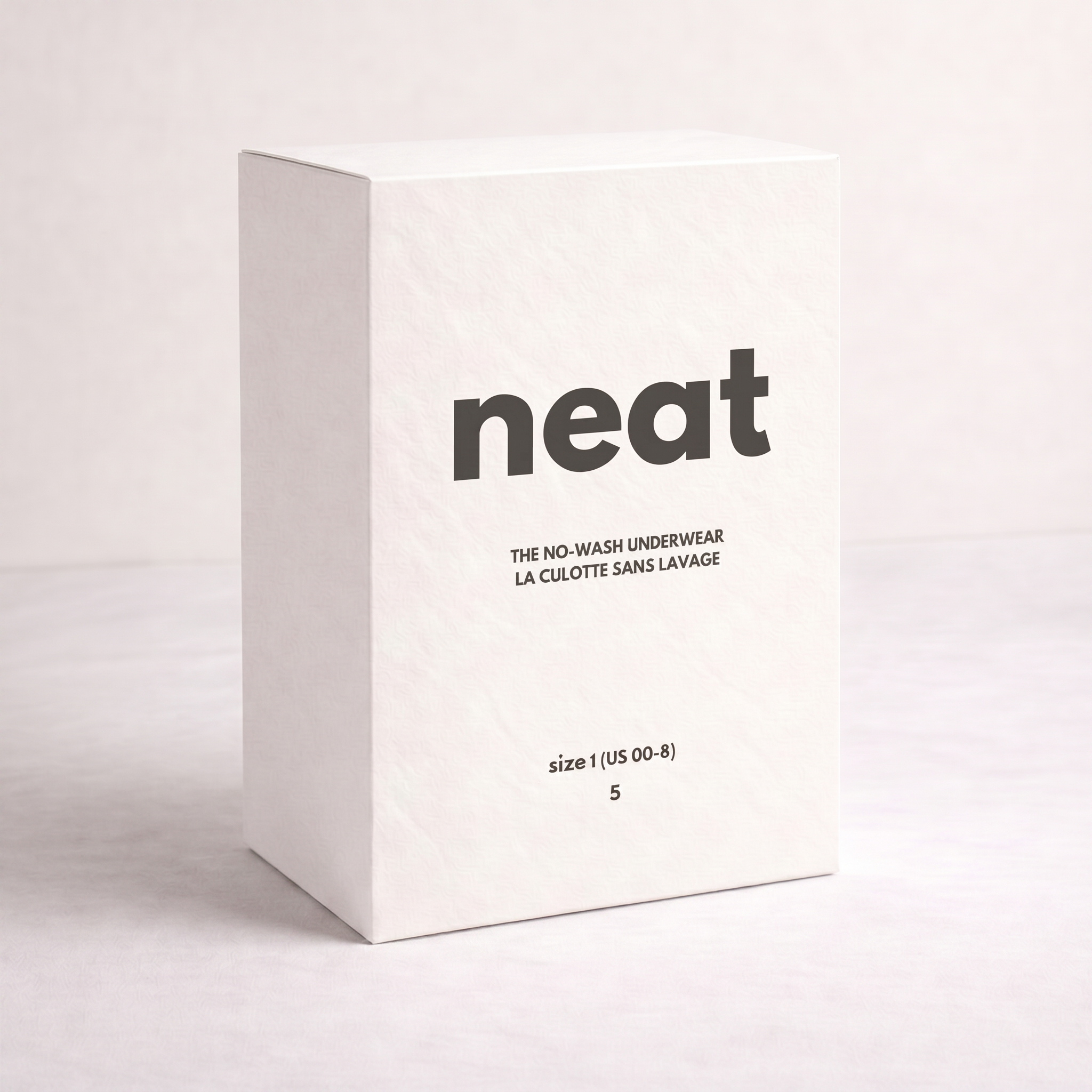 The No-Wash Underwear disposable overnight period underwear in minimalist neat packaging