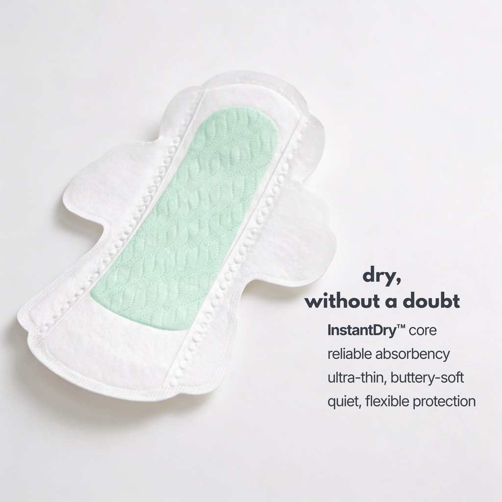 ultra-thin menstrual pad with fast-drying core by neat